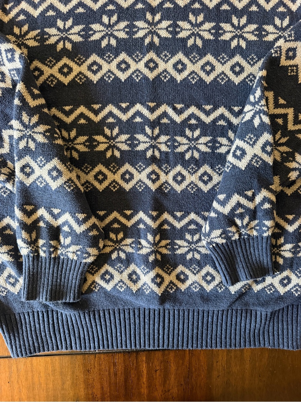 St. John’s Bay Men’s XL Fair Isle Nordic Snowflake Crewneck Sweater Blue - Picture 5 of 6